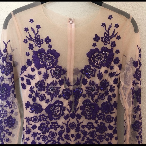 ASOS Dresses & Skirts - ✨✨ASOS Sheer Nude Purple Embroidered Dress✨✨